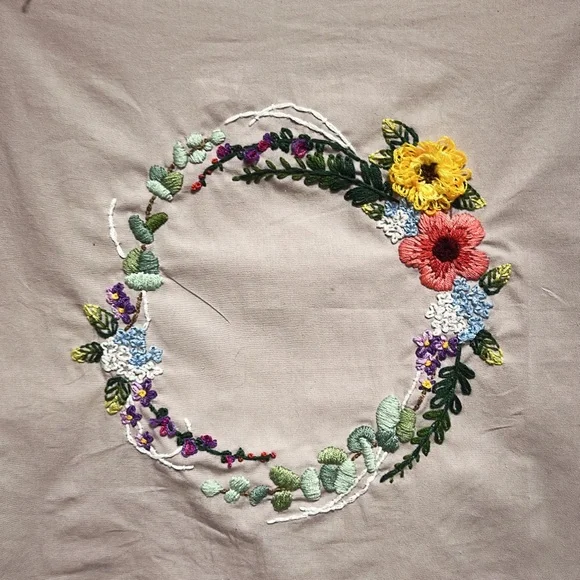 Floral Embroidered Wall Art - Picture 3 of 3